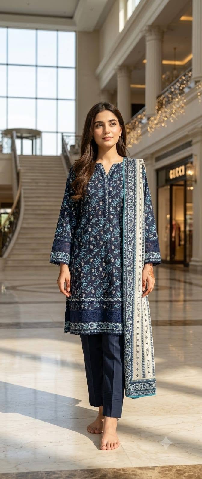 Lawn Printed Stitched 3pcs