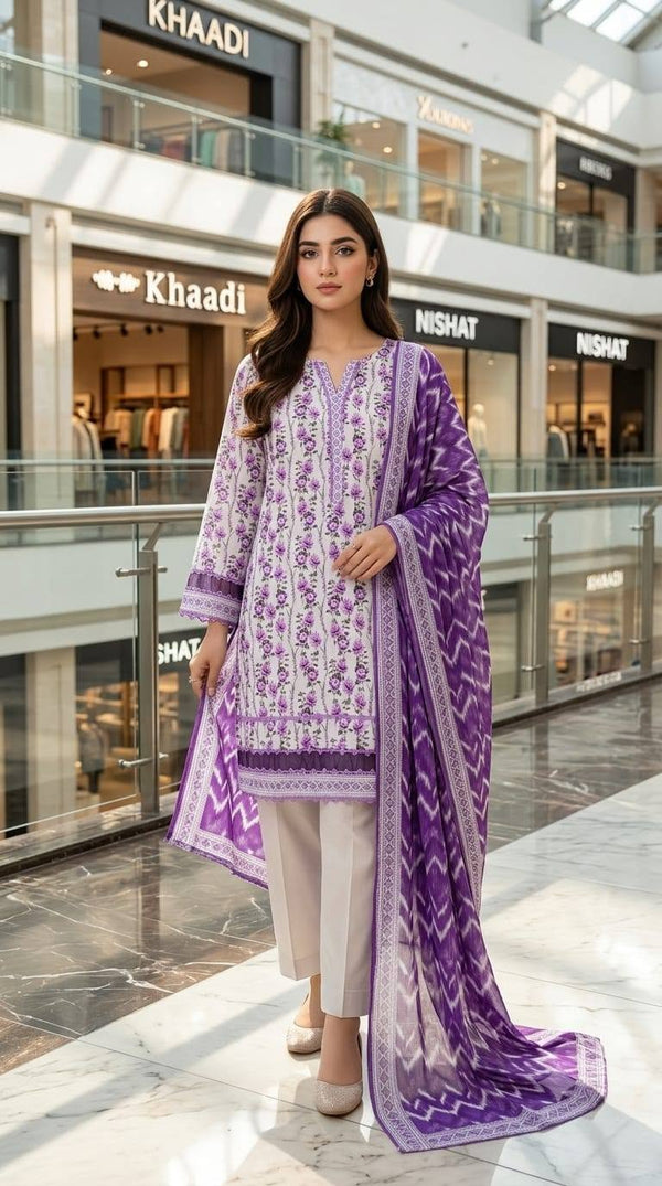 Lawn Printed Stitched 3pcs