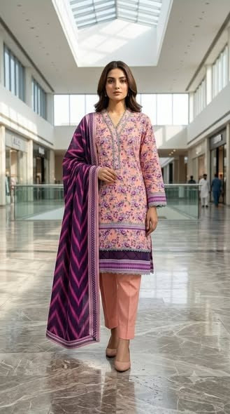 Lawn Printed Stitched 3pcs