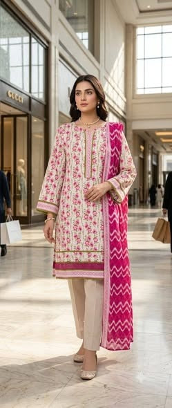 Lawn Printed Stitched 3pcs